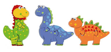 Mini-Puzzle Set Dinosaurier